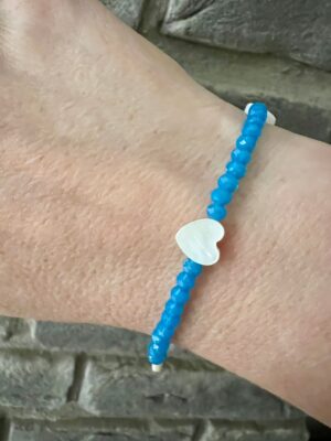 צמיד תכלת לב צדף