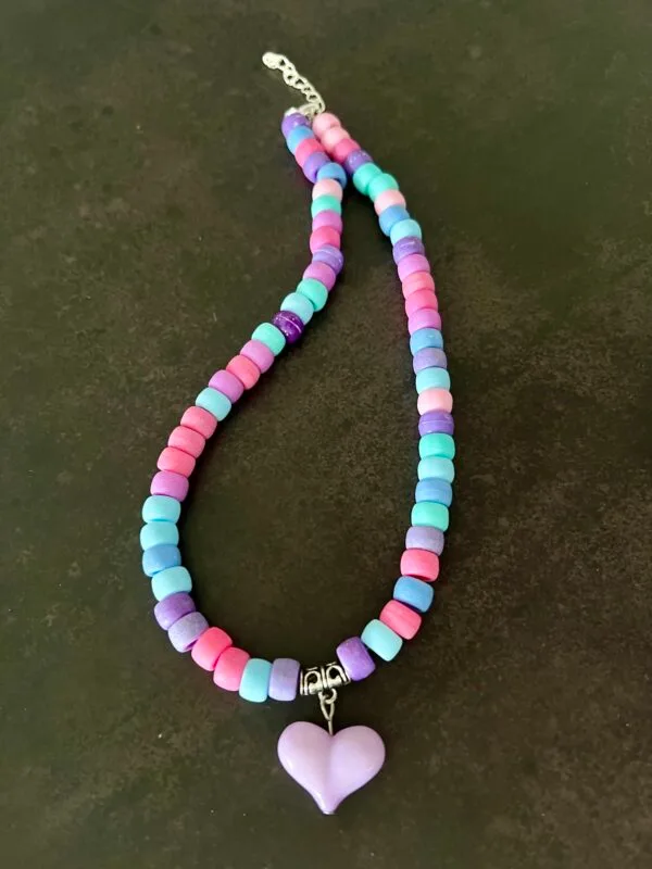 ⁦שרשרת  Sweet Candy לב סגול⁩ – תמונה ⁦3⁩
