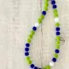 ⁦שרשרת חרוזי זכוכית תליון פרח⁩ – תמונה ⁦3⁩