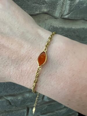 צמיד חוליות דק זהב כתום