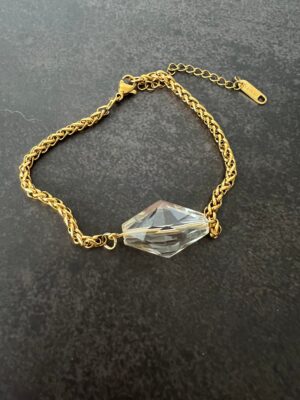 צמיד חוליות אבן קריסטל צלולה