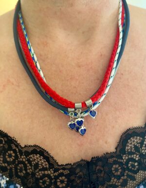 שרשרת חבלים לב כחול