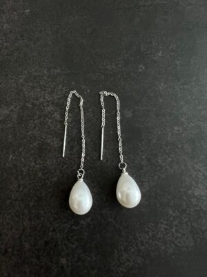 עגילי פנינה תלויים