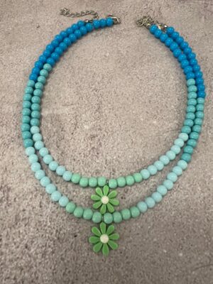 זוג מחרוזות צ׳וקר חברות תכלת ירוק