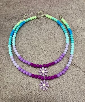 זוג מחרוזות צ׳וקר חברות סגול טורקיז