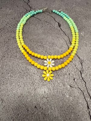 זוג מחרוזות צ׳וקר חברות פרח צהוב