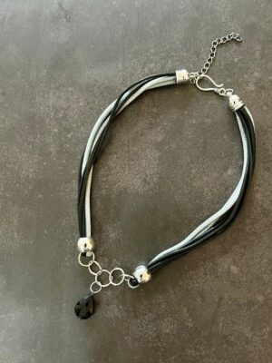 שרשרת חבלים שחור אפור טיפה