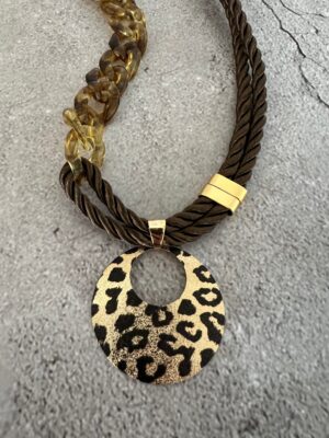 שרשרת שילובים מנומר חום וזהב