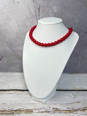 שרשרת צ׳וקר חרוזי קורל אדומים