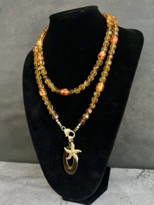 מחרוזת חרוזים ענבר זהוב