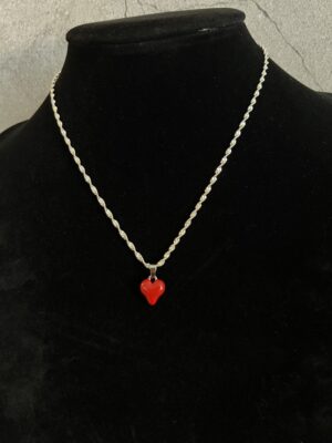 שרשרת כסף 925 לב אדום