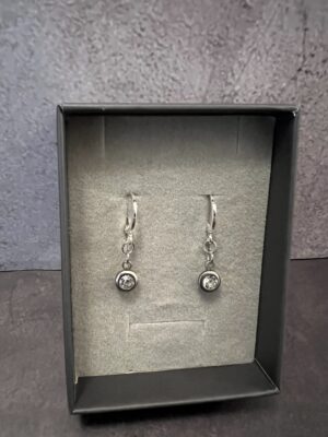 עגילי חישוק כסף 925 תליון זירקון