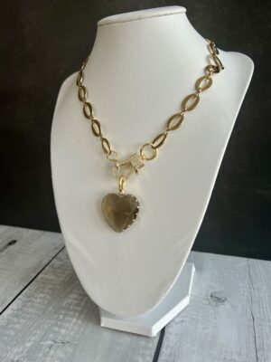 שרשרת לולאות זהב לב שמפניה