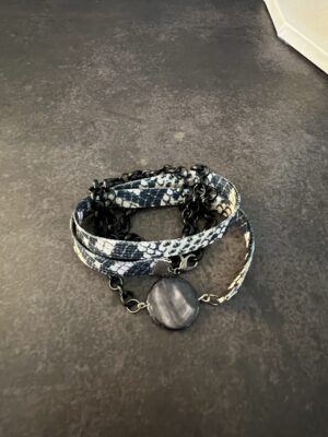 צמיד שהוא גם שרשרת שילובים שחור נחש