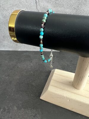 צמיד לרגל טורקיז וחום