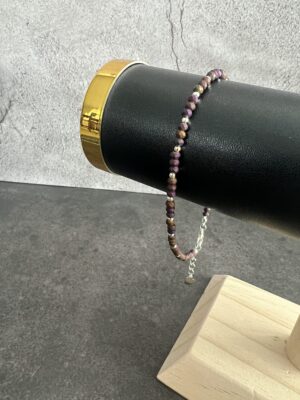 צמיד לרגל קריסטל חום סגול