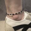 ⁦צמיד לרגל קריסטל שחור ושקוף⁩ – תמונה ⁦3⁩