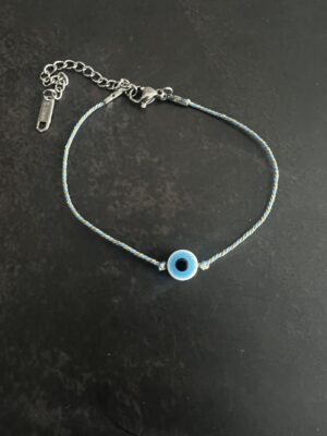 צמיד חוט עין תכלת ולבן