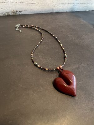 שרשרת דקה לב בורדו