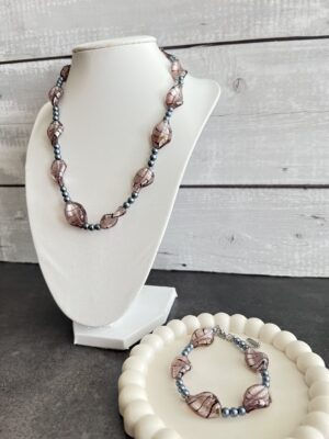 סט שרשרת וצמיד גלאס