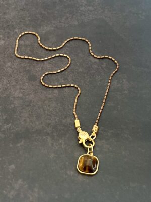 שרשרת חיבורים ברונזה וזהב עין הנמר