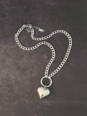 שרשרת גורמט תליון לב כסוף