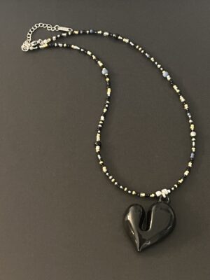 שרשרת דקה לב שחור