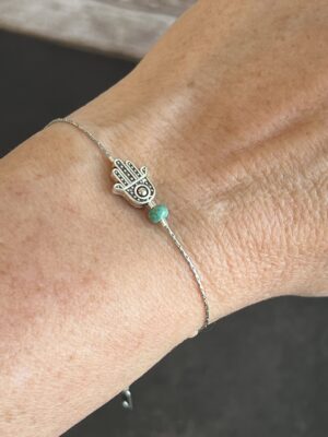 צמיד חמסה אבן טורקיז