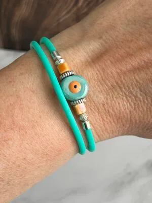 צמיד סיליקון צבעוני Eye Vibe טורקיז