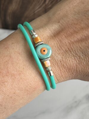 צמיד סיליקון צבעוני Eye Vibe טורקיז