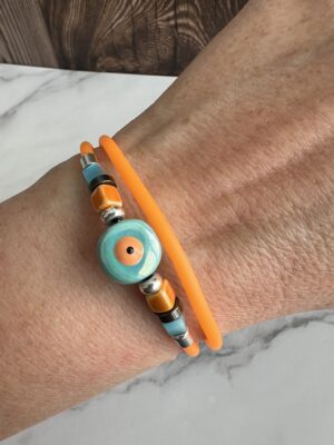 צמיד סיליקון צבעוני Eye Vibe כתום