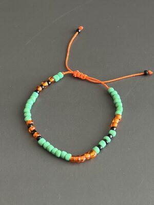 צמיד מתכוונן טורקיז וכתום