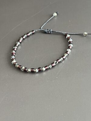 צמיד מתכוונן קריסטל בורדו