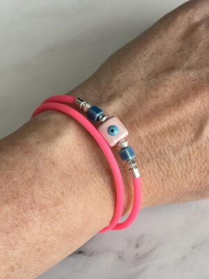 צמיד סיליקון צבעוני Eye Vibe ורוד