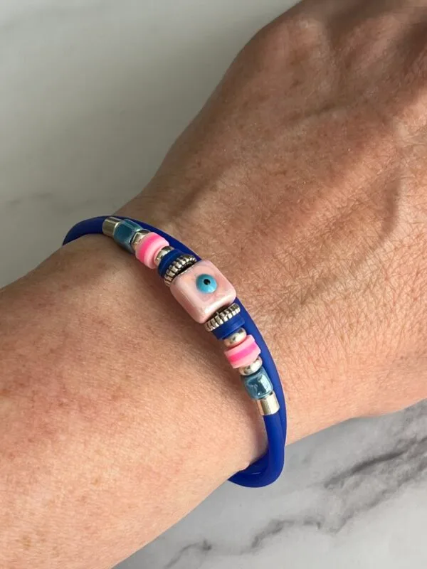 צמיד סיליקון צבעוני Eye Vibe כחול