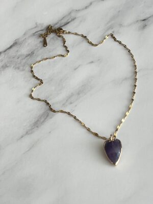 קולקציית גוונים שרשרת לולאות לב סגול