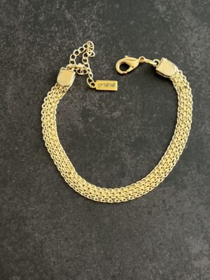 צמיד חוליות רחב בזהב