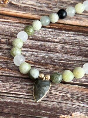 קולקציית גוונים שרשרת אבני חן ירוק אגס