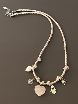 שרשרת צ׳ארמס חבל ורוד בייבי