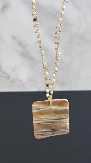 שרשרת ארוכה תליון בוהו צדף