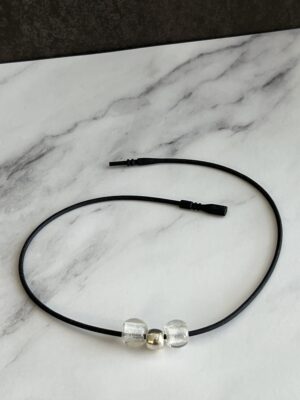 שרשרת גומי חרוזי זכוכית שקופים