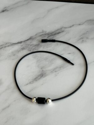 שרשרת גומי חרוז זכוכית שחור