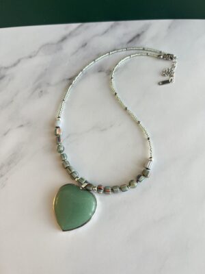 שרשרת שלווה לב ירוק