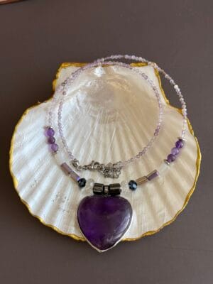 שרשרת לב אמטיסט