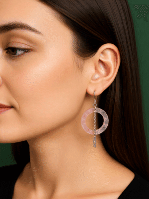 עגילי חישוק צדף תלויים