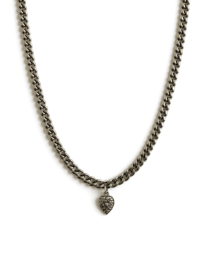 שרשרת גורמט כסופה תליון לב קטן