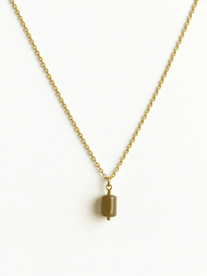 שרשרת תליון צילינדר ירוק