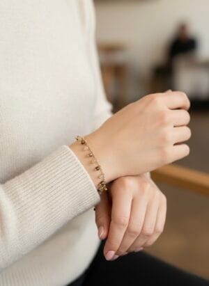 צמיד בוהו זהב חום