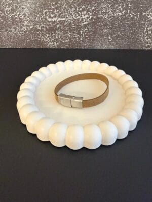 צמיד עור רחב חום