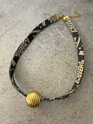 שרשרת חבל מנומר אלמנט מוזהב